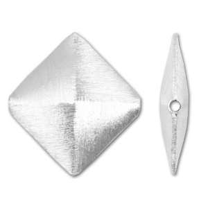 Brushed Silver Octahedron Bead Arts, Crafts & Sewing
