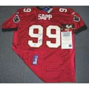 Warren Sapp Hand Signed Tampa Bay Buccaneers Red Jersey  