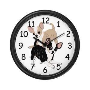  Chihuahuas Smooth Coats at Play Pets Wall Clock by 
