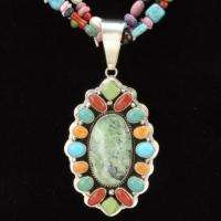 Native American Navajo Handcrafted Sterling Silver Turquoise Multi 
