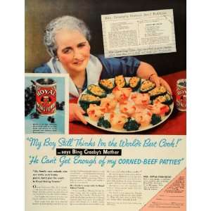  1937 Ad Royal Baking Powder Corned Beef Patties Recipe 