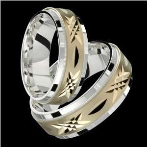   Exquisite Two Tone Comfort Fit Wedding Bands Custom Made!: Jewelry