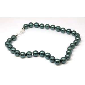  Viridian Green Shell Pearl Necklace By TOC: Jewelry