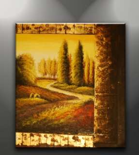 Oil Painting Landscape Handmade Wall Decor Art On Canvas Tree Golden 
