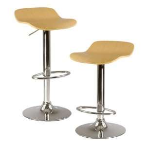   Stool, Cappuccino Color Wood Veneer Top And Metal Base By Winsome Wood