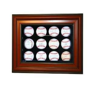  Cabinet Style 12 Baseball Display Case, Brown: Sports 