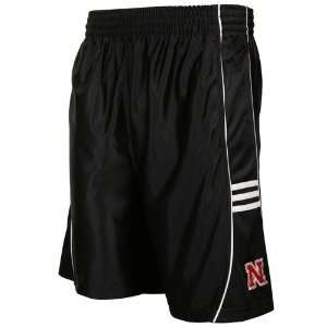 Adidas Nebraska Cornhuskers Black Team Logo Sheen Shorts  