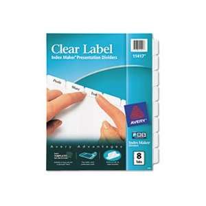  Index Maker Clear Label Dividers, 8 Tab, Letter, White 