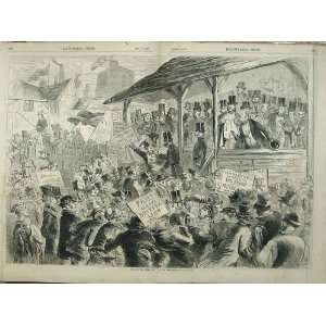   1857 Election Scene Little Pedlington Voting Men Meet