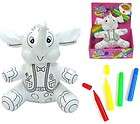   STUFFED ELEPHANT coloring toy play animals washable markers animal