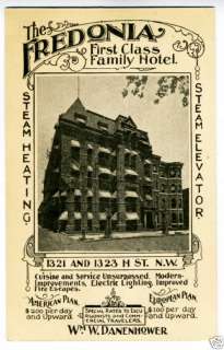 1910 Trade Card Fredonia Hotel Washington D.C.  