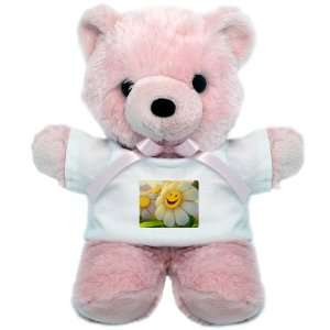  Teddy Bear Pink Smiley Face on Daisy 