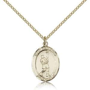  Gold Filled St. Saint Sebastian/Lacrosse Medal Pendant 3/4 