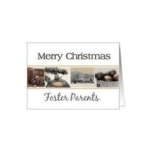 Foster Parents Merry Christmas, sepia, black & white Winter collage 