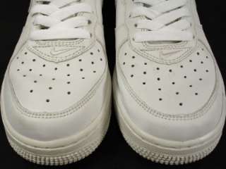 BOYS NIKE AIR FORCE ONE AF1 SZ 6 Y WHITE LEATHER HIGH TOP SHOES 
