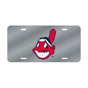   Cleveland Indians Laser Cut Silver License Plate