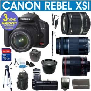  Camera + Canon 18 55mm IS Lens + Canon 75 300mm Zoom Lens + Vivitar 