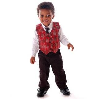   Little Boys Red Plaid Vest Set Suit Boy 12M 7: Explore similar items
