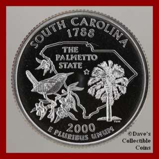 2000 S South Carolina State Gem Proof Clad Quarter Coin #10282646 61 