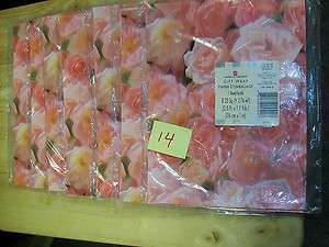 58+ SQ FT SEALED AMERICAN GREETINGS PINKS & WHITE ROSES GIFT WRAP 