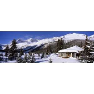 Tourist Resort in Snow Covered Field, Simpsons Num Ti Jah Lodge 