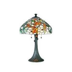  Bronze Verde Table Lamp With Tiffany Shade