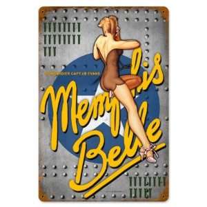  Memphis Nose Art Pinup Girls Vintage Metal Sign   Victory Vintage 
