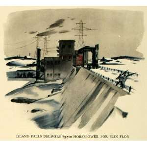  1938 Print Island Falls Gramatky Flin Flon Canada Mining 