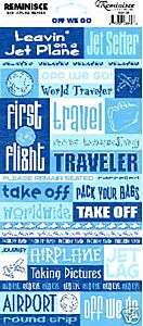 Reminisce AIR TRAVEL QUOTES Stickers scrapbooking  