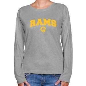 NCAA Angelo State Rams Ladies Ash Logo Arch Long Sleeve Classic Fit 