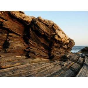  Rock Formation by the Sea at Pemaquid Point, Maine Premium 