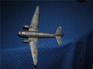 AIRPLANE ALL METAL 13 INCH WING SPAN 9 1/2 INCHES LONG TWIN ENGINE 3 