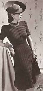 Vintage Vogue Designer Dress Knitting PATTERN 1930s  