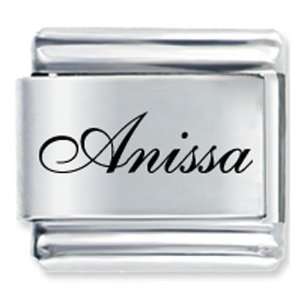   Script Font Name Anissa Gift Laser Italian Charm: Pugster: Jewelry