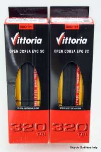 Vittoria Open Corsa Evo SC Black / Tan 700x23 PAIR NEW 641740178408 