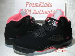 Nike Air Jordan 5 Retro GS Black/Alarming Fire Red Pink  