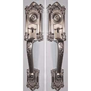 VERY SPECIAL FINE ESTATE French Brushed Nickel Door Handle Set   a 