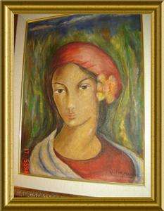 CUBA AUTHENTIC SUPERB SIGNED VICTOR MANUEL OIL PAINTING  