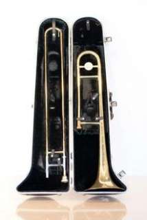   brass slide trombone  hard case mouthpiece rare item photos