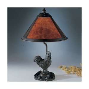   Tiffany 2307 Antique Bronze Rooster Mica Table Lamp