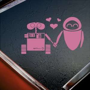  DISNEY Pink Decal WALL E EVE ROBOT LOVE Window Pink 