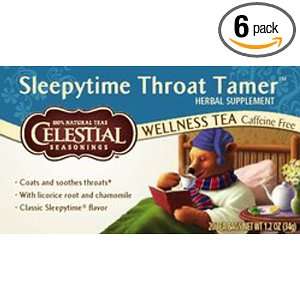 Celestial Seasonings Tea, Throat Soother, Sleepytime, 20 count (Pack 