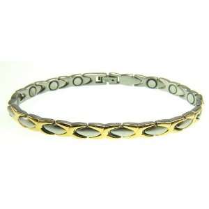   Steel and Plated Gold with magnets 2500 Gauss   Length 8,26 Jewelry