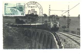MAXI CARD Maximum photo postcard 1957 Algeria Railways  