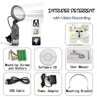 Motion Detection Video Record LED spot Light Porch Door Patio Yard 