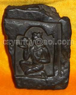 Amazing Antique Tibet Carved Black Stone Buddha Statue  