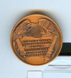Frigate Constellation 1st Ship U.S. Navy Relic Medal  