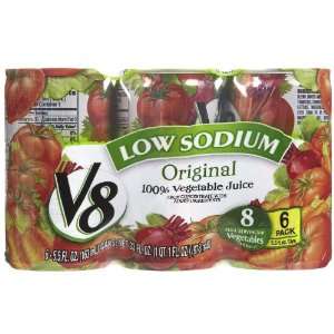 V8 Vegetable Juice, No Salt Added, 5.5 oz, 6 ct  Grocery 