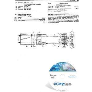  NEW Patent CD for SPOOLING APPARATUS 