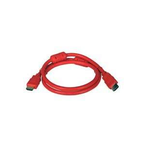2ft Red HDMI 1.3b High Speed Cable with Ferrite Cores  
